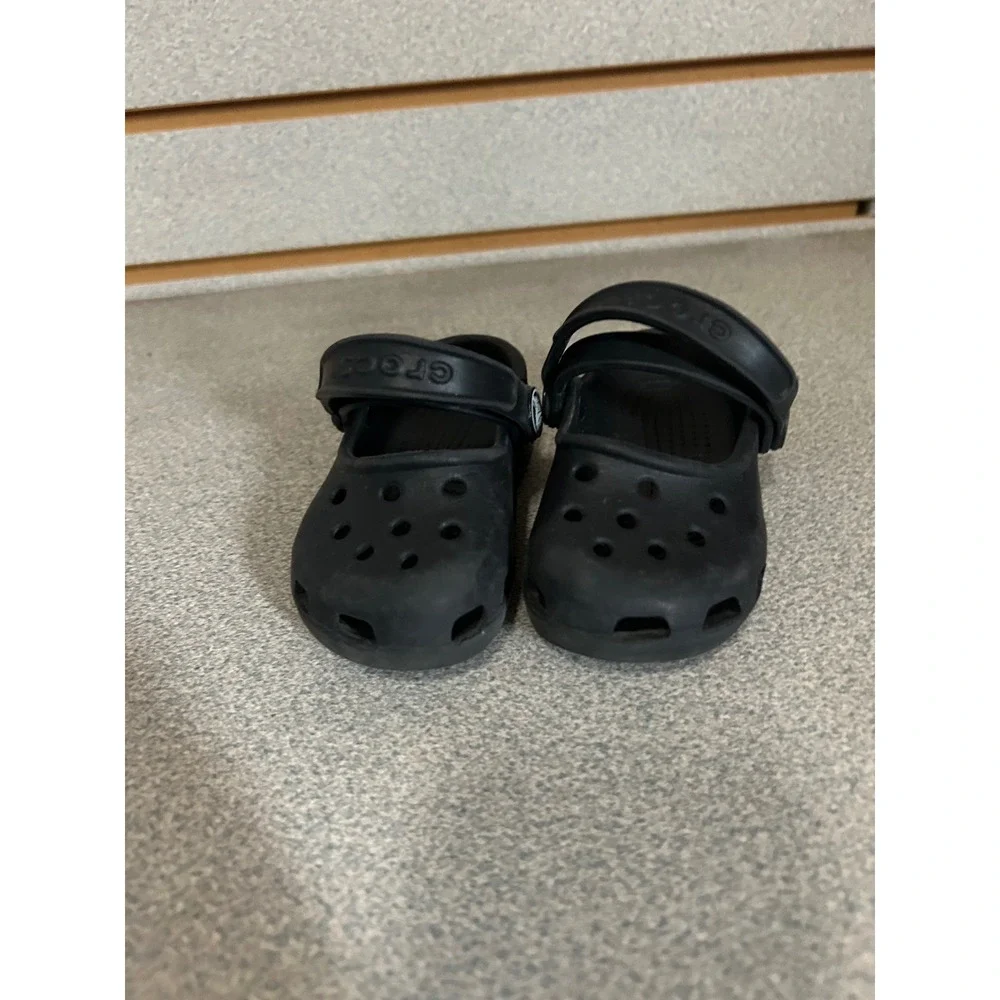 Crocs Classic Clog Toddler Size 4 5 Black Slip On Water Shoes Ventilated Kids